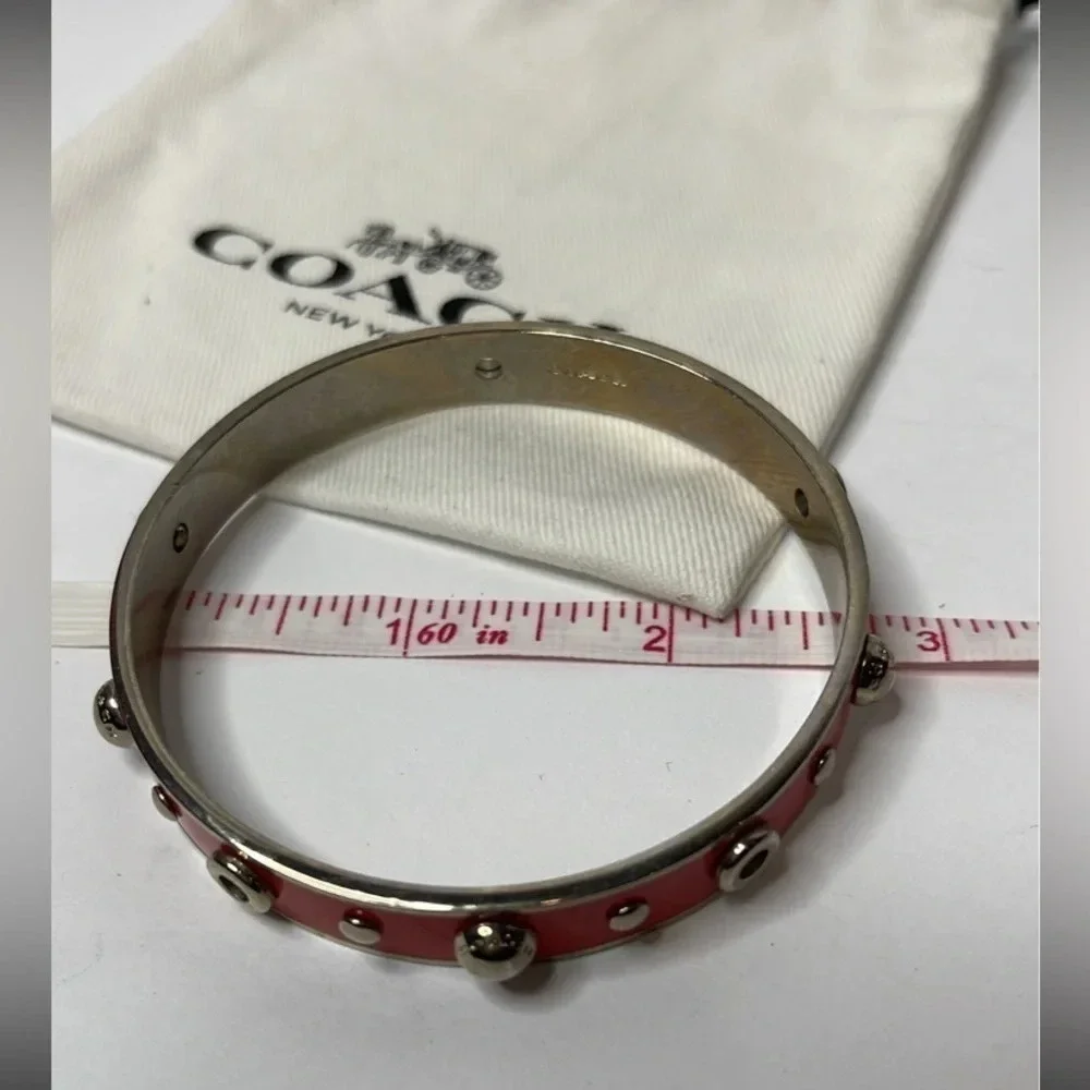 COACH Vintage Y2K Coral Studded Metal Bangle Bracelet